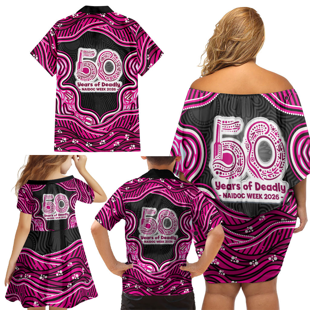 Sydney Sixers NAIDOC Week 2026 Family Matching Off Shoulder Short Dress and Hawaiian Shirt Aboriginal Indigenous - 50 Years of Deadly