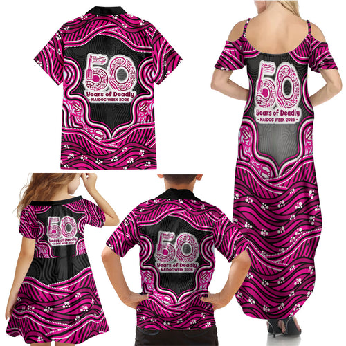 Sydney Sixers NAIDOC Week 2026 Family Matching Summer Maxi Dress and Hawaiian Shirt Aboriginal Indigenous - 50 Years of Deadly