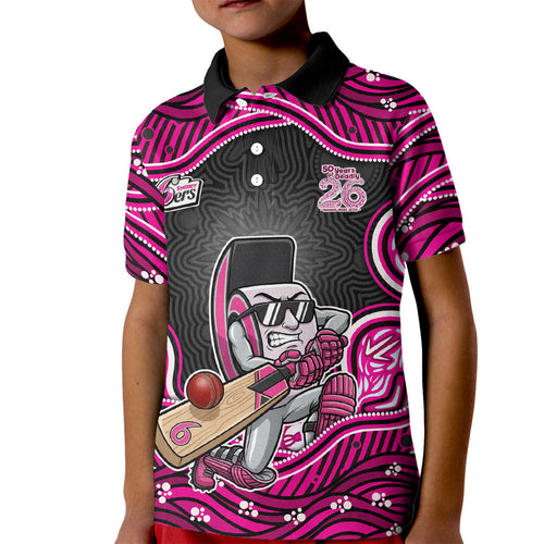 Sydney Sixers NAIDOC Week 2026 Kid Polo Shirt Aboriginal Indigenous - 50 Years of Deadly