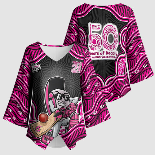 Sydney Sixers NAIDOC Week 2026 Kimono Sleeve Blouse Aboriginal Indigenous - 50 Years of Deadly