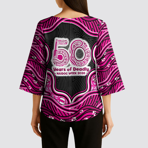 Sydney Sixers NAIDOC Week 2026 Kimono Sleeve Blouse Aboriginal Indigenous - 50 Years of Deadly