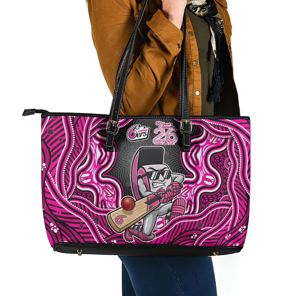 Sydney Sixers NAIDOC Week 2026 Leather Tote Bag Aboriginal Indigenous - 50 Years of Deadly