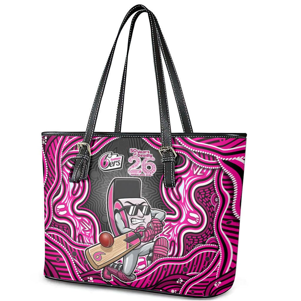 Sydney Sixers NAIDOC Week 2026 Leather Tote Bag Aboriginal Indigenous - 50 Years of Deadly