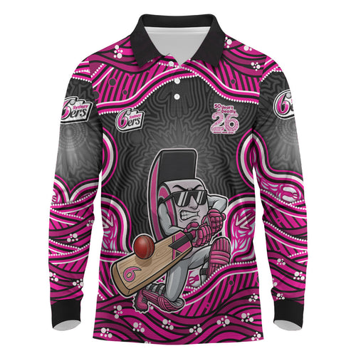 Sydney Sixers NAIDOC Week 2026 Long Sleeve Polo Shirt Aboriginal Indigenous - 50 Years of Deadly