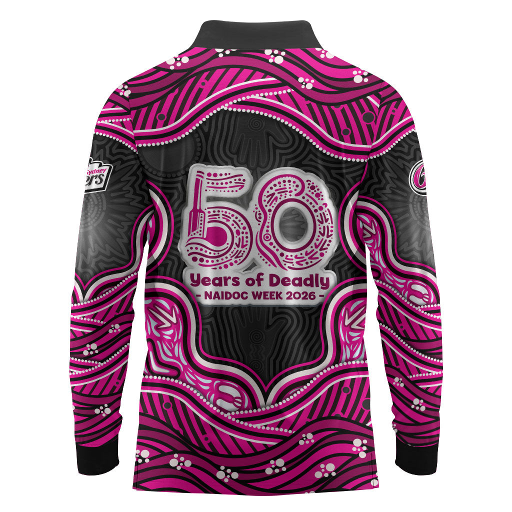 Sydney Sixers NAIDOC Week 2026 Long Sleeve Polo Shirt Aboriginal Indigenous - 50 Years of Deadly