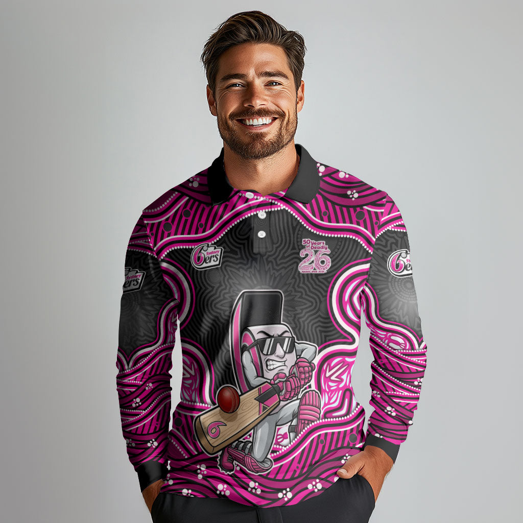 Sydney Sixers NAIDOC Week 2026 Long Sleeve Polo Shirt Aboriginal Indigenous - 50 Years of Deadly