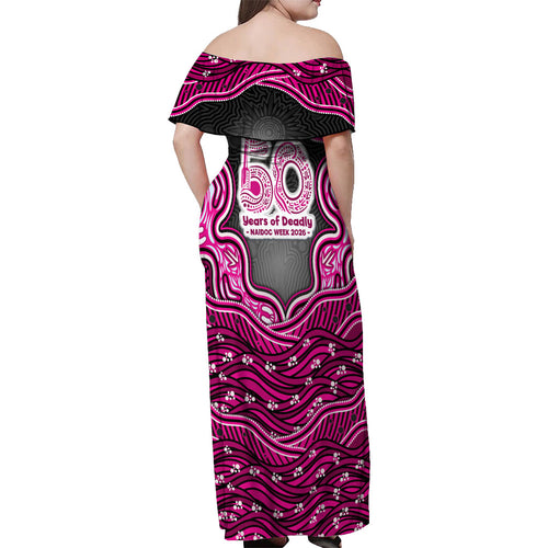 Sydney Sixers NAIDOC Week 2026 Off Shoulder Maxi Dress Aboriginal Indigenous - 50 Years of Deadly