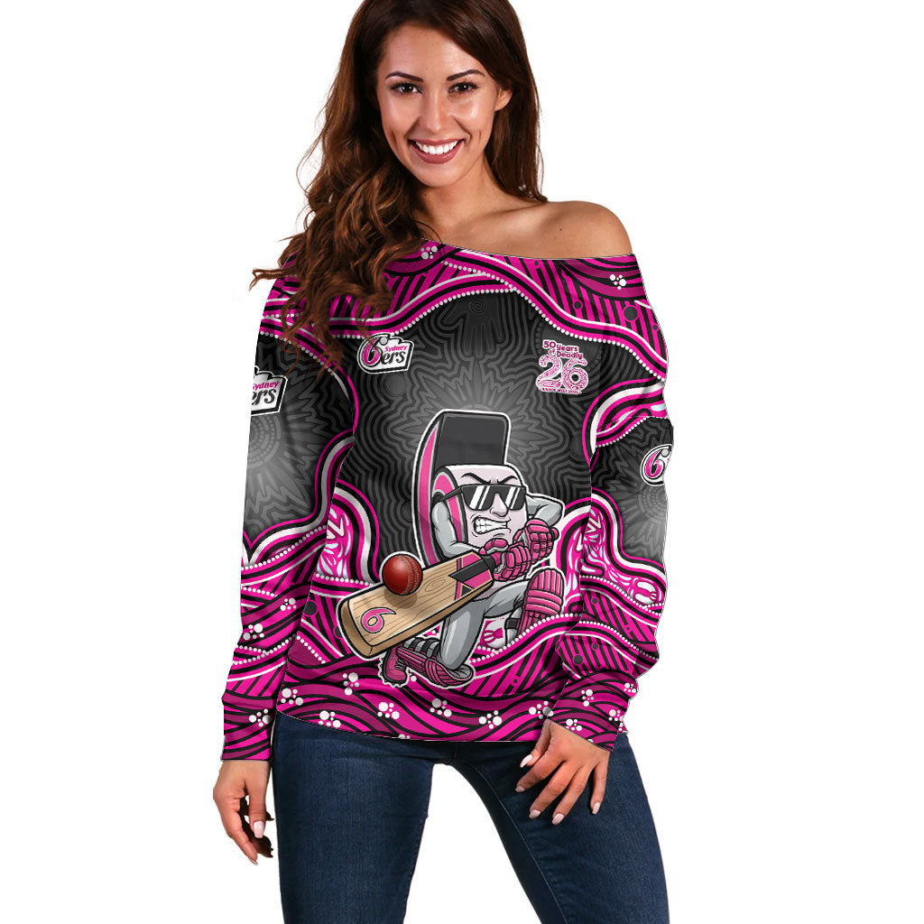 Sydney Sixers NAIDOC Week 2026 Off Shoulder Sweater Aboriginal Indigenous - 50 Years of Deadly