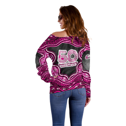 Sydney Sixers NAIDOC Week 2026 Off Shoulder Sweater Aboriginal Indigenous - 50 Years of Deadly