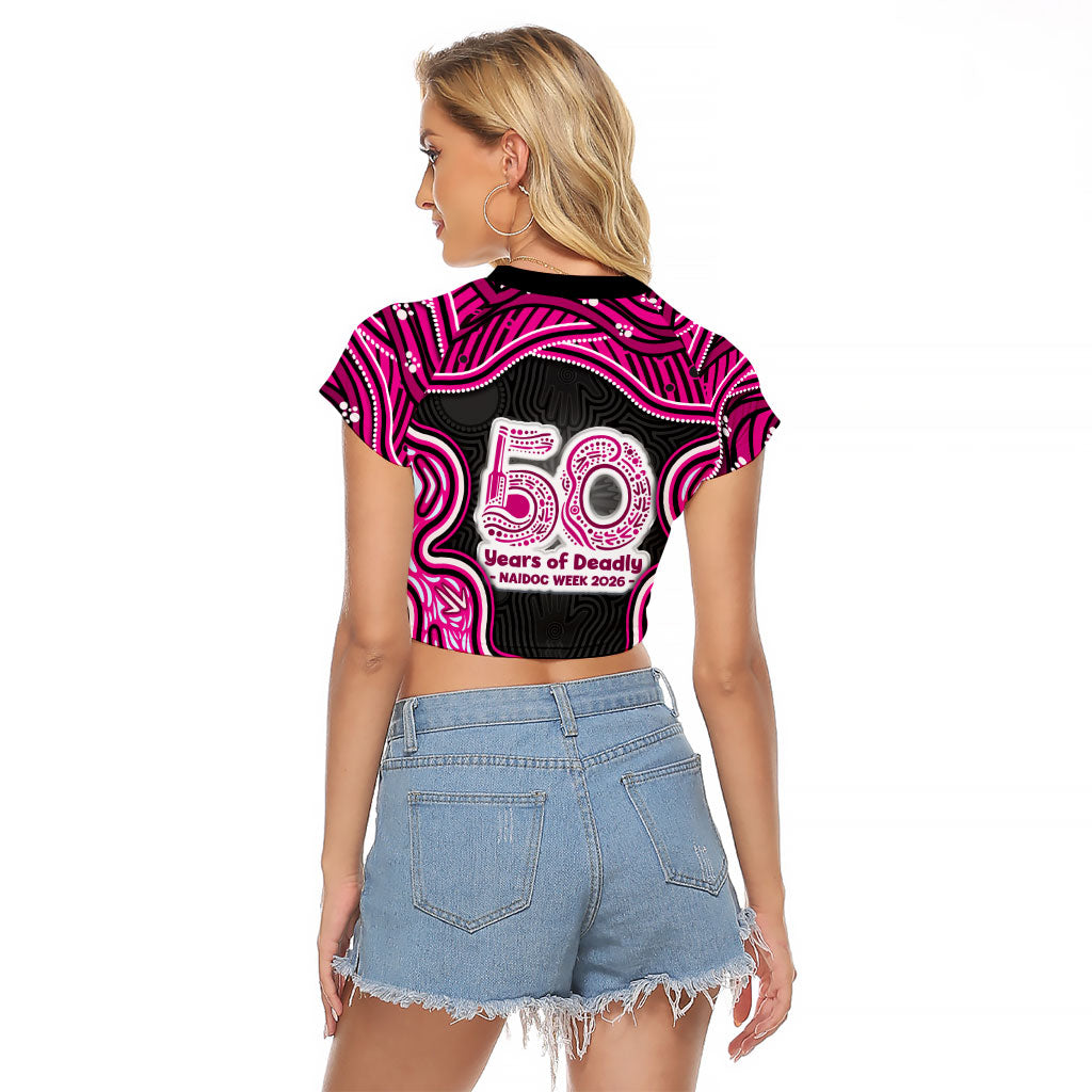 Sydney Sixers NAIDOC Week 2026 Raglan Cropped T Shirt Aboriginal Indigenous - 50 Years of Deadly