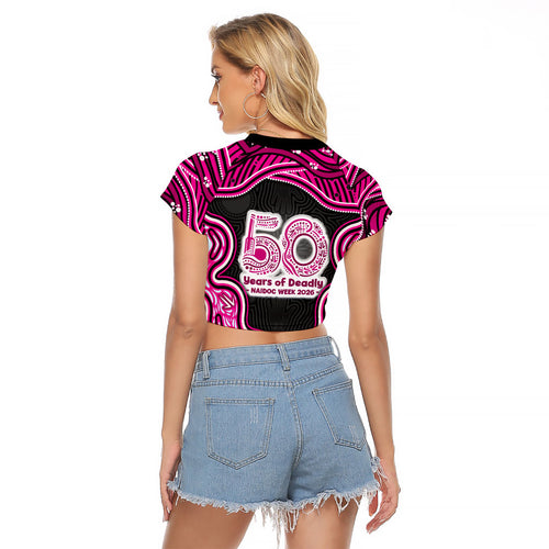 Sydney Sixers NAIDOC Week 2026 Raglan Cropped T Shirt Aboriginal Indigenous - 50 Years of Deadly