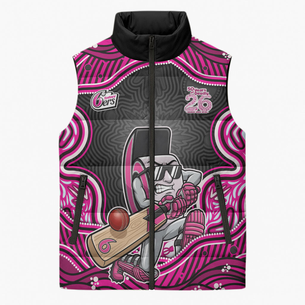 Sydney Sixers NAIDOC Week 2026 Sleeveless Puffer Jacket Aboriginal Indigenous - 50 Years of Deadly