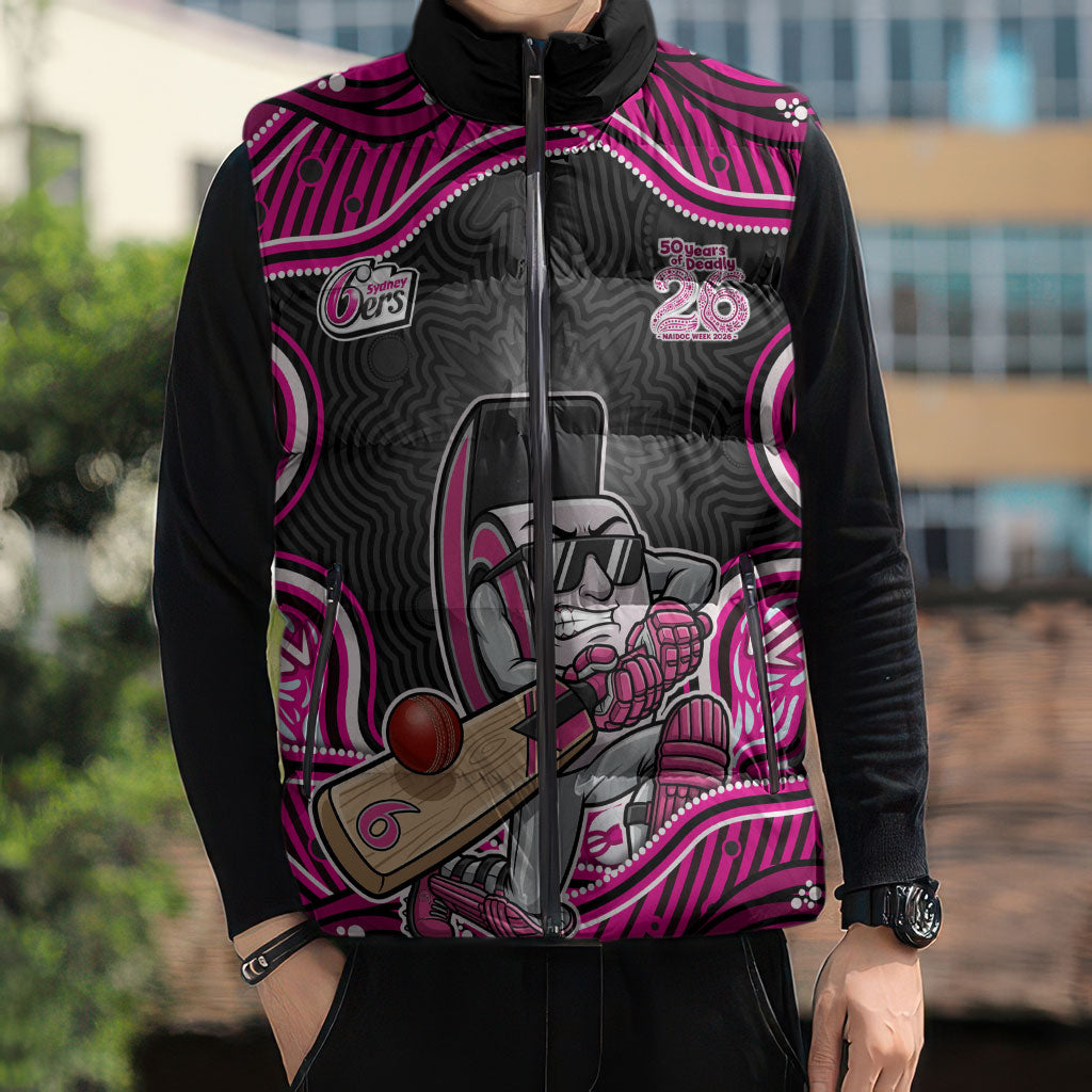 Sydney Sixers NAIDOC Week 2026 Sleeveless Puffer Jacket Aboriginal Indigenous - 50 Years of Deadly