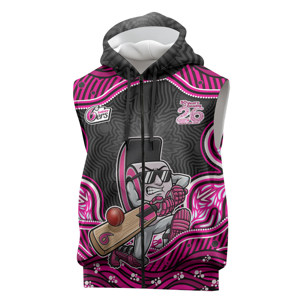 Sydney Sixers NAIDOC Week 2026 Sleeveless Zip Hoodie Aboriginal Indigenous - 50 Years of Deadly