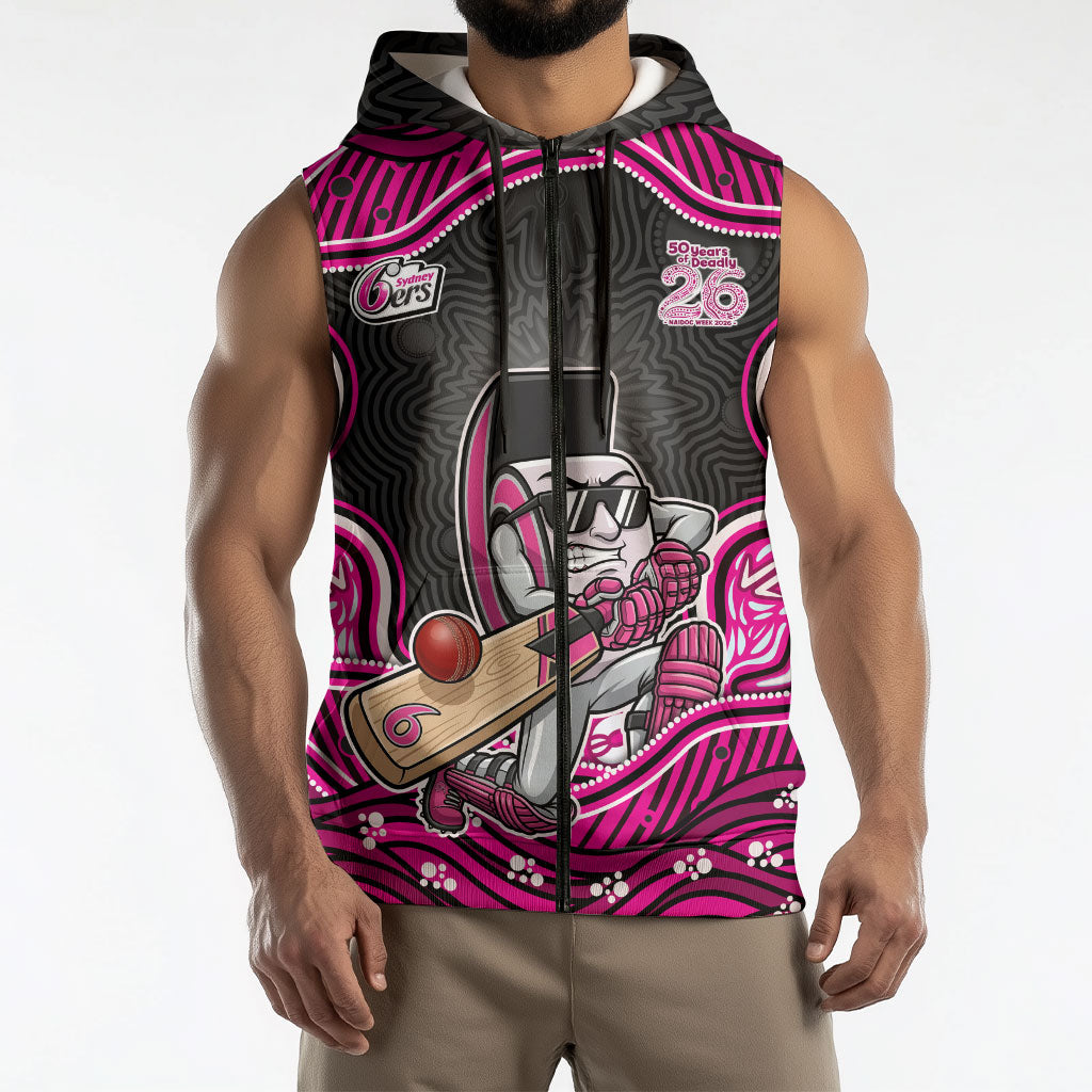 Sydney Sixers NAIDOC Week 2026 Sleeveless Zip Hoodie Aboriginal Indigenous - 50 Years of Deadly