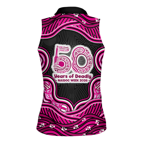 Sydney Sixers NAIDOC Week 2026 Women Sleeveless Polo Shirt Aboriginal Indigenous - 50 Years of Deadly
