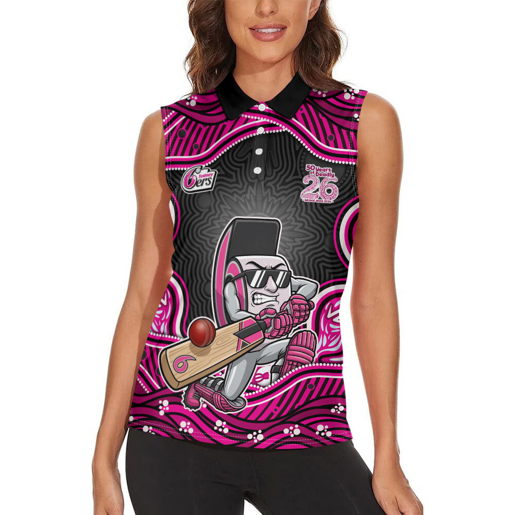 Sydney Sixers NAIDOC Week 2026 Women Sleeveless Polo Shirt Aboriginal Indigenous - 50 Years of Deadly