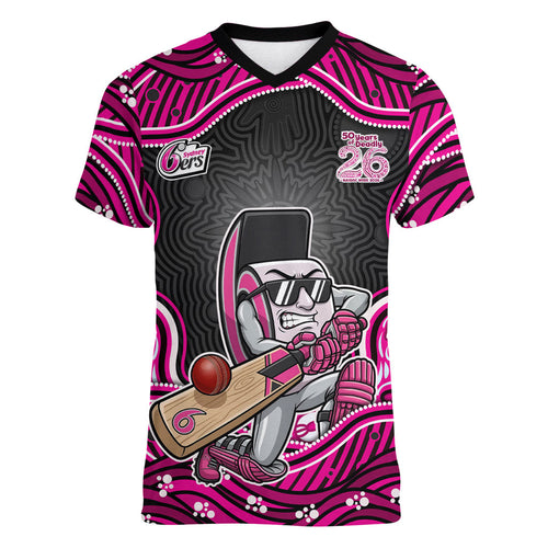 Sydney Sixers NAIDOC Week 2026 Women V-Neck T-Shirt Aboriginal Indigenous - 50 Years of Deadly