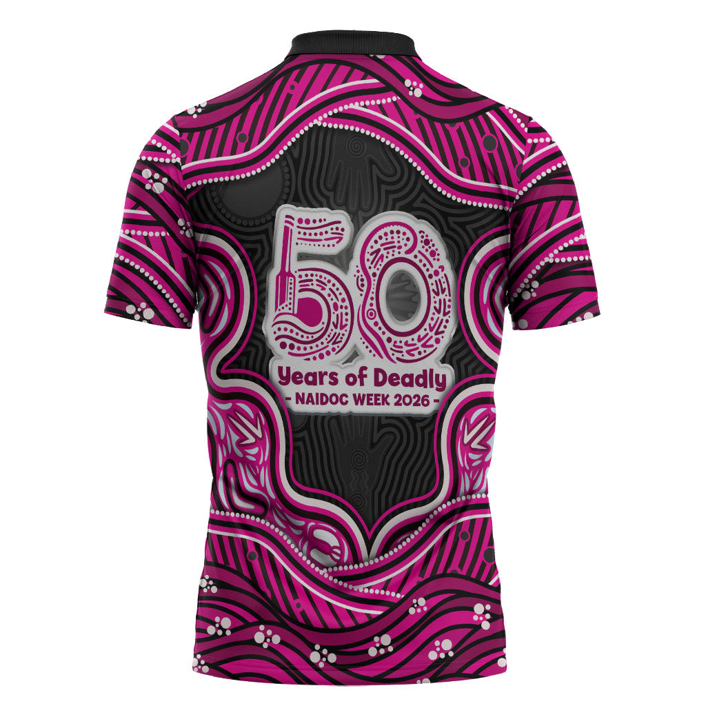Sydney Sixers NAIDOC Week 2026 Zipper Polo Shirt Aboriginal Indigenous - 50 Years of Deadly