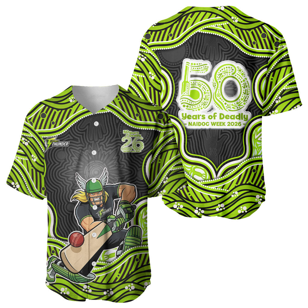 Sydney Thunder NAIDOC Week 2026 Baseball Jersey Aboriginal Indigenous - 50 Years of Deadly