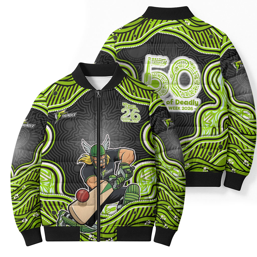Sydney Thunder NAIDOC Week 2026 Bomber Puffer Jacket Aboriginal Indigenous - 50 Years of Deadly