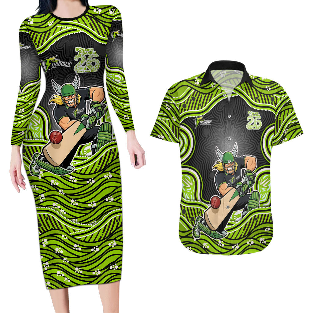 Sydney Thunder NAIDOC Week 2026 Couples Matching Long Sleeve Bodycon Dress and Hawaiian Shirt Aboriginal Indigenous - 50 Years of Deadly