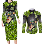 Sydney Thunder NAIDOC Week 2026 Couples Matching Long Sleeve Bodycon Dress and Long Sleeve Button Shirt Aboriginal Indigenous - 50 Years of Deadly