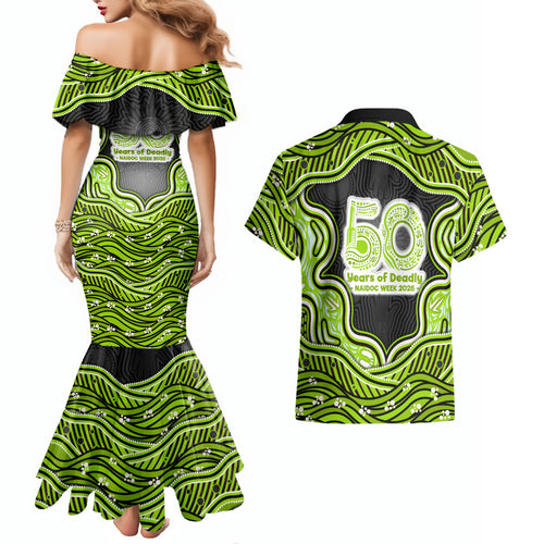 Sydney Thunder NAIDOC Week 2026 Couples Matching Mermaid Dress and Hawaiian Shirt Aboriginal Indigenous - 50 Years of Deadly