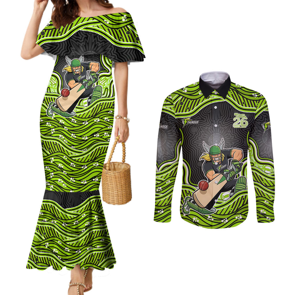Sydney Thunder NAIDOC Week 2026 Couples Matching Mermaid Dress and Long Sleeve Button Shirt Aboriginal Indigenous - 50 Years of Deadly