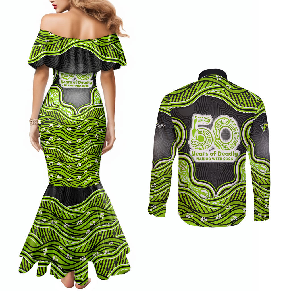 Sydney Thunder NAIDOC Week 2026 Couples Matching Mermaid Dress and Long Sleeve Button Shirt Aboriginal Indigenous - 50 Years of Deadly