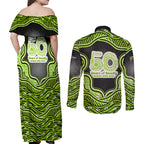 Sydney Thunder NAIDOC Week 2026 Couples Matching Off Shoulder Maxi Dress and Long Sleeve Button Shirt Aboriginal Indigenous - 50 Years of Deadly