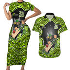 Sydney Thunder NAIDOC Week 2026 Couples Matching Short Sleeve Bodycon Dress and Hawaiian Shirt Aboriginal Indigenous - 50 Years of Deadly