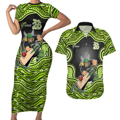 Sydney Thunder NAIDOC Week 2026 Couples Matching Short Sleeve Bodycon Dress and Hawaiian Shirt Aboriginal Indigenous - 50 Years of Deadly