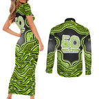 Sydney Thunder NAIDOC Week 2026 Couples Matching Short Sleeve Bodycon Dress and Long Sleeve Button Shirt Aboriginal Indigenous - 50 Years of Deadly