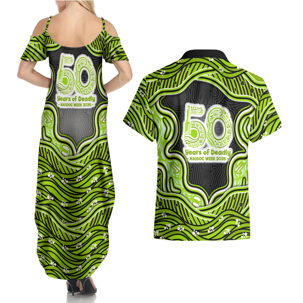 Sydney Thunder NAIDOC Week 2026 Couples Matching Summer Maxi Dress and Hawaiian Shirt Aboriginal Indigenous - 50 Years of Deadly