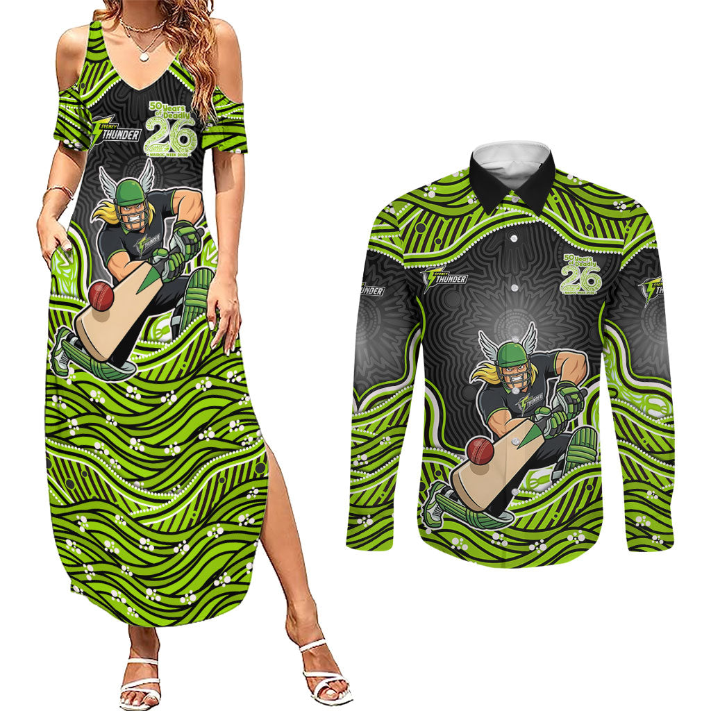 Sydney Thunder NAIDOC Week 2026 Couples Matching Summer Maxi Dress and Long Sleeve Button Shirt Aboriginal Indigenous - 50 Years of Deadly