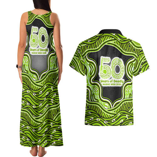 Sydney Thunder NAIDOC Week 2026 Couples Matching Tank Maxi Dress and Hawaiian Shirt Aboriginal Indigenous - 50 Years of Deadly