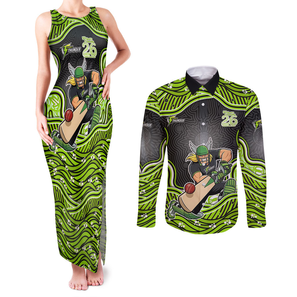 Sydney Thunder NAIDOC Week 2026 Couples Matching Tank Maxi Dress and Long Sleeve Button Shirt Aboriginal Indigenous - 50 Years of Deadly