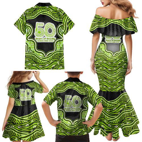 Sydney Thunder NAIDOC Week 2026 Family Matching Mermaid Dress and Hawaiian Shirt Aboriginal Indigenous - 50 Years of Deadly