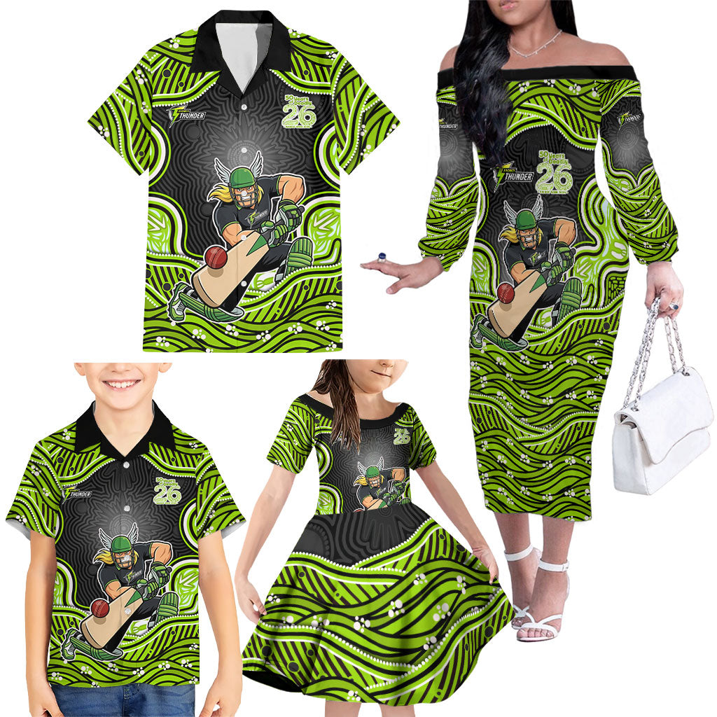 Sydney Thunder NAIDOC Week 2026 Family Matching Off The Shoulder Long Sleeve Dress and Hawaiian Shirt Aboriginal Indigenous - 50 Years of Deadly