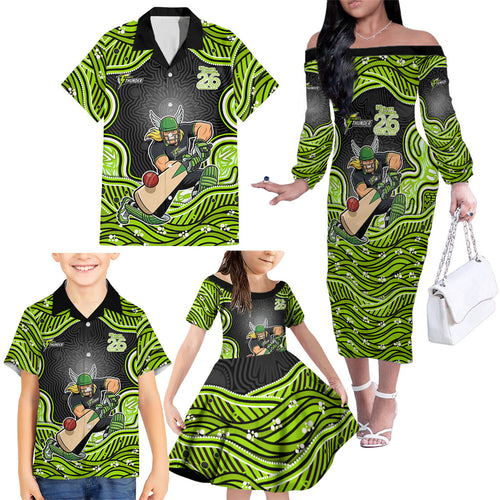 Sydney Thunder NAIDOC Week 2026 Family Matching Off The Shoulder Long Sleeve Dress and Hawaiian Shirt Aboriginal Indigenous - 50 Years of Deadly