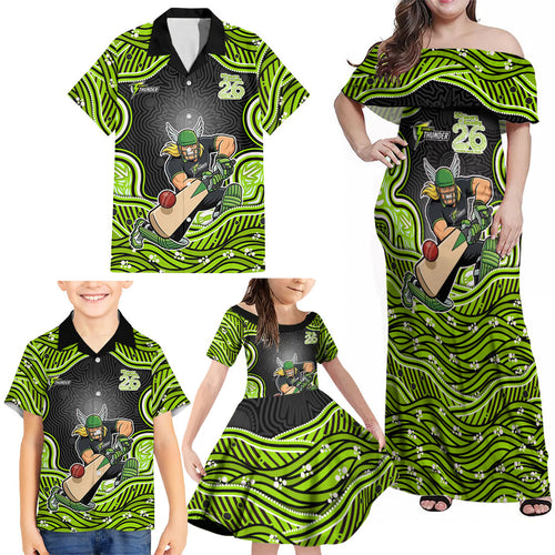 Sydney Thunder NAIDOC Week 2026 Family Matching Off Shoulder Maxi Dress and Hawaiian Shirt Aboriginal Indigenous - 50 Years of Deadly