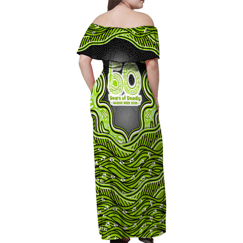 Sydney Thunder NAIDOC Week 2026 Family Matching Off Shoulder Maxi Dress and Hawaiian Shirt Aboriginal Indigenous - 50 Years of Deadly