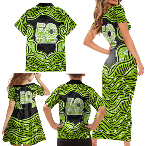Sydney Thunder NAIDOC Week 2026 Family Matching Short Sleeve Bodycon Dress and Hawaiian Shirt Aboriginal Indigenous - 50 Years of Deadly
