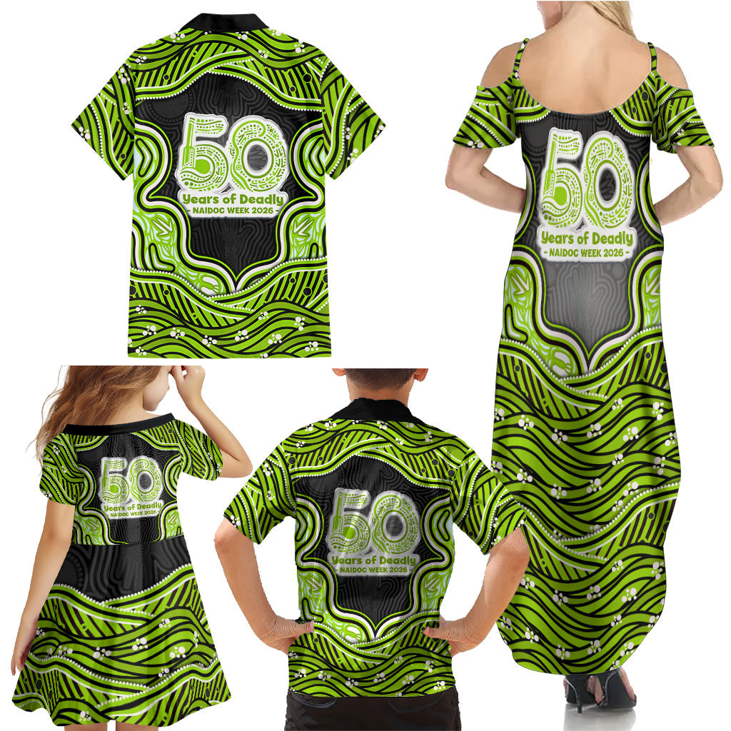 Sydney Thunder NAIDOC Week 2026 Family Matching Summer Maxi Dress and Hawaiian Shirt Aboriginal Indigenous - 50 Years of Deadly