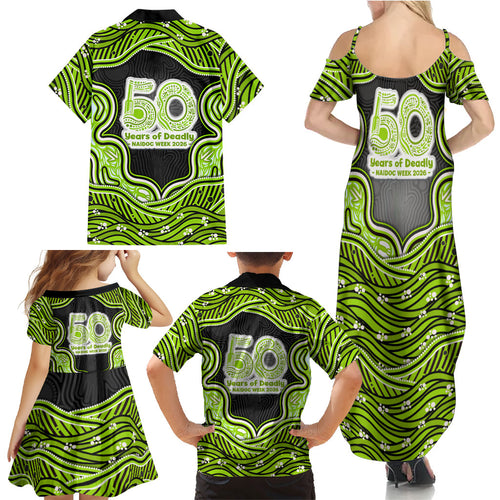 Sydney Thunder NAIDOC Week 2026 Family Matching Summer Maxi Dress and Hawaiian Shirt Aboriginal Indigenous - 50 Years of Deadly