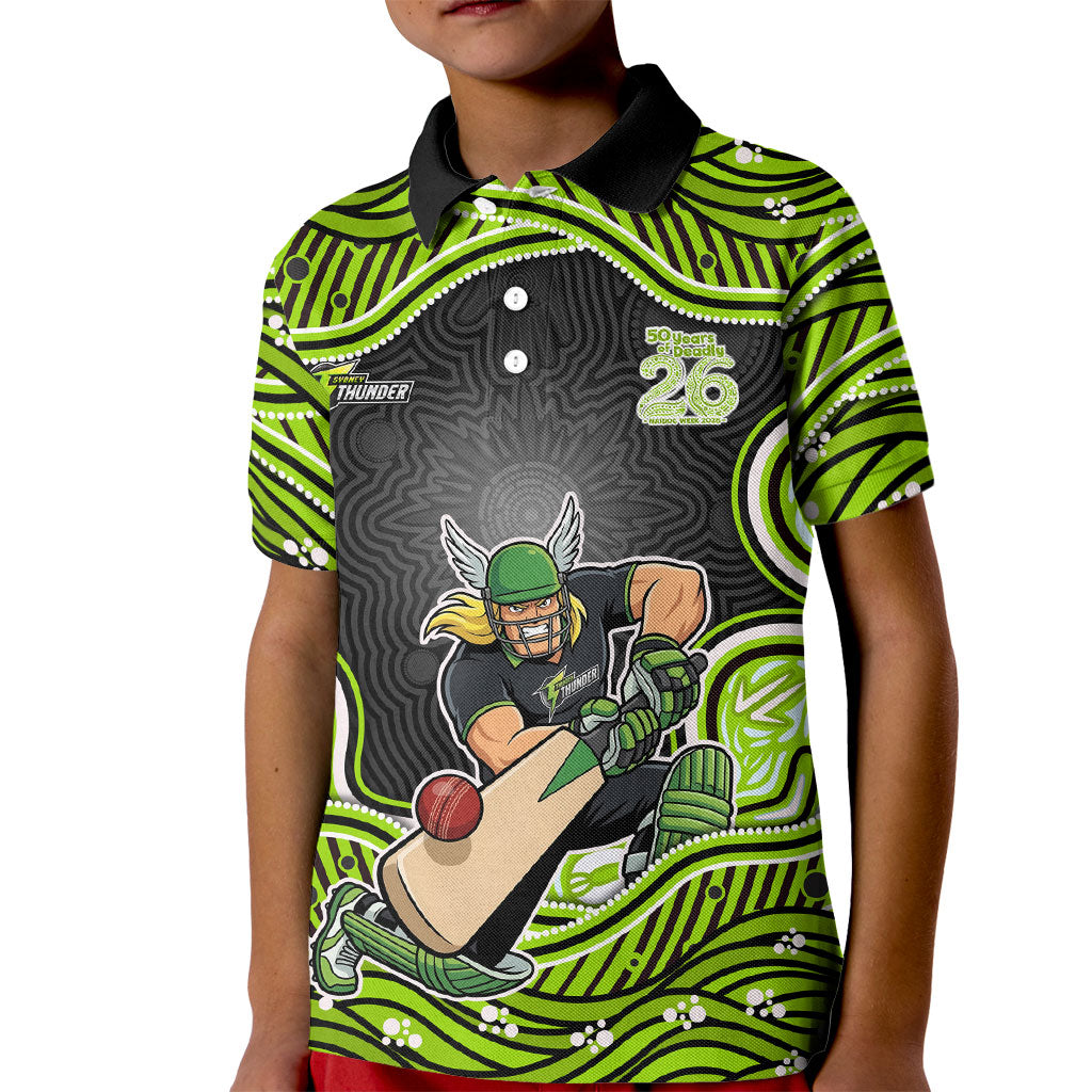 Sydney Thunder NAIDOC Week 2026 Kid Polo Shirt Aboriginal Indigenous - 50 Years of Deadly