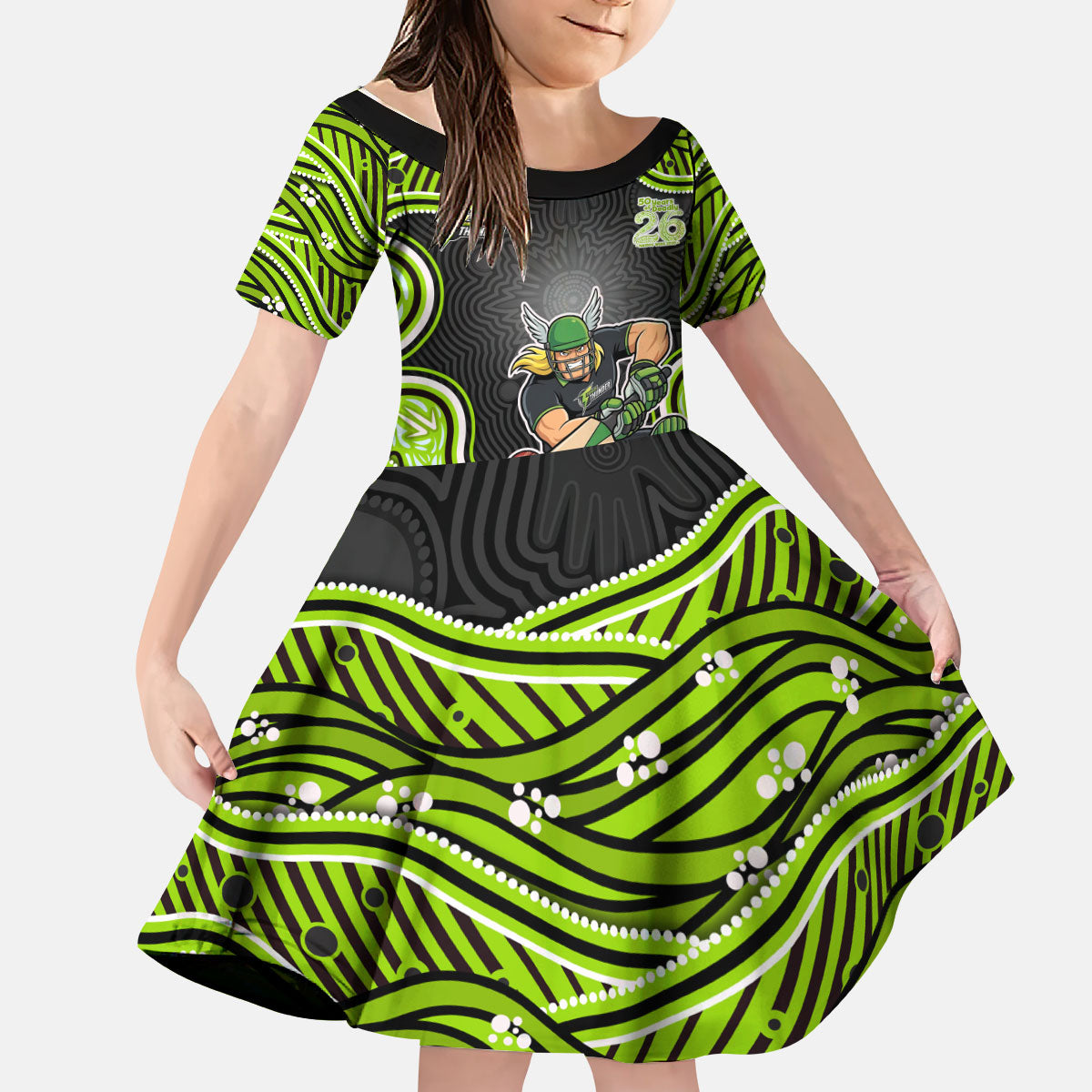 Sydney Thunder NAIDOC Week 2026 Kid Short Sleeve Dress Aboriginal Indigenous - 50 Years of Deadly