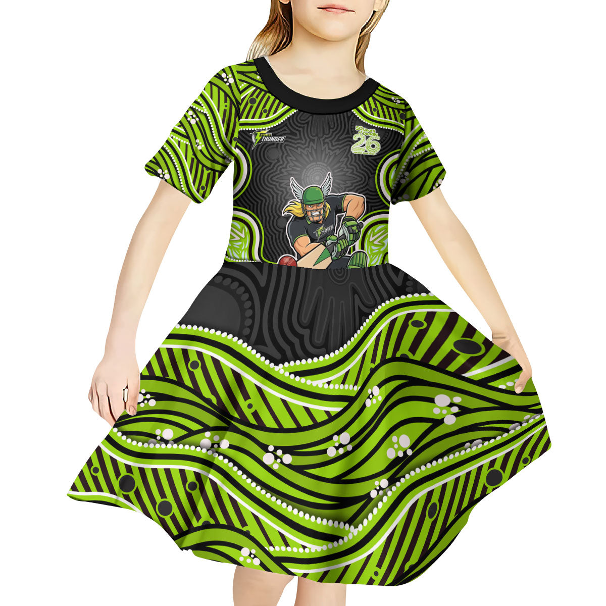 Sydney Thunder NAIDOC Week 2026 Kid Short Sleeve Dress Aboriginal Indigenous - 50 Years of Deadly