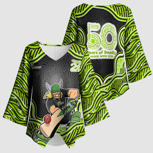 Sydney Thunder NAIDOC Week 2026 Kimono Sleeve Blouse Aboriginal Indigenous - 50 Years of Deadly